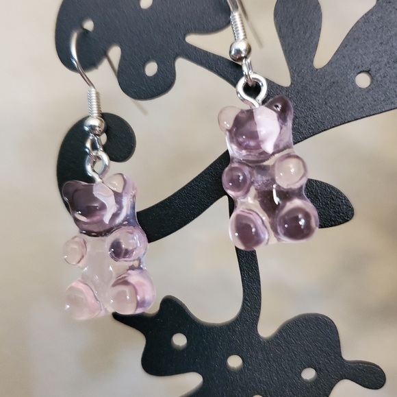 Pink Gummy Bear Earrings - Picture 7 of 8